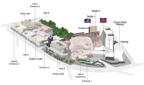 Plan showing the halls in Harrogate